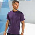 Violett - Back - Tri Dri Herren Fitness T-Shirt, kurzärmlig