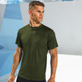 Olivgrün - Back - Tri Dri Herren Fitness T-Shirt, kurzärmlig