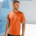 Orange - Back - Tri Dri Herren Fitness T-Shirt, kurzärmlig