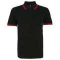 Schwarz-Rot - Front - Asquith & Fox Herren Polo-Shirt, kurzärmlig