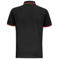 Schwarz-Rot - Back - Asquith & Fox Herren Polo-Shirt, kurzärmlig