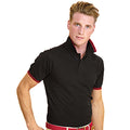 Schwarz-Rot - Side - Asquith & Fox Herren Polo-Shirt, kurzärmlig