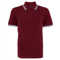 Burgunder-Hellblau - Front - Asquith & Fox Herren Polo-Shirt, kurzärmlig
