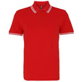 Rot-Weiß - Front - Asquith & Fox Herren Polo-Shirt, kurzärmlig