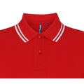 Rot-Weiß - Side - Asquith & Fox Herren Polo-Shirt, kurzärmlig