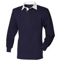 Marineblau - Front - Front Row Kinder Polo Shirt Rugby, langarm