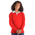 Rot - Side - Front Row Kinder Polo Shirt Rugby, langarm