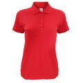 Rot - Front - B&C Damen Safran Kurzarm Polo-Shirt