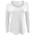 Weiß - Front - American Apparel Damen Ultra Wash T-Shirt, langärmlig