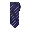 Marineblau - Violett - Front - Premier Herren Sport Krawatte mit Streifen Muster