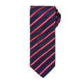 Marineblau - Rot - Front - Premier Herren Sport Krawatte mit Streifen Muster
