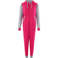 Pink-Grau meliert - Front - Comfy Co Unisex Onesie für Erwachsene, zweifarbig