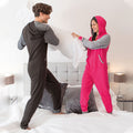 Pink-Grau meliert - Back - Comfy Co Unisex Onesie für Erwachsene, zweifarbig