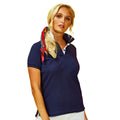 Marineblau-Weiß - Back - Asquith & Fox Damen Kurzarm Kontrast Polo Shirt