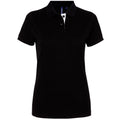 Schwarz-Weiß - Front - Asquith & Fox Damen Kurzarm Kontrast Polo Shirt