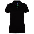 Schwarz-Limette - Front - Asquith & Fox Damen Kurzarm Kontrast Polo Shirt