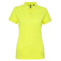 Neon Gelb - Front - Asquith & Fox Damen Kurzarm Performance Blend Polo Shirt