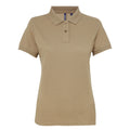 Khaki - Front - Asquith & Fox Damen Kurzarm Performance Blend Polo Shirt