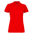 Rot - Front - Asquith & Fox Damen Kurzarm Performance Blend Polo Shirt