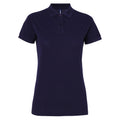 Marineblau - Front - Asquith & Fox Damen Kurzarm Performance Blend Polo Shirt