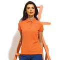 Orange - Side - Asquith & Fox Damen Kurzarm Performance Blend Polo Shirt