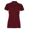 Burgunder - Front - Asquith & Fox Damen Kurzarm Performance Blend Polo Shirt