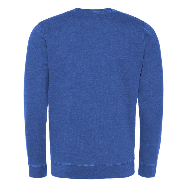Washed Royal Blau - Back - AWDis Hoods Herren Langarm Washed Look Sweatshirt
