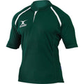 Grün - Front - Gilbert Rugby Herren Xact Match Kurzarm Rugby Shirt