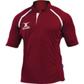 Kastanie - Front - Gilbert Rugby Kinder Xact Match Kurzarm Rugby Shirt