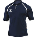 Marineblau - Front - Gilbert Rugby Kinder Xact Match Kurzarm Rugby Shirt