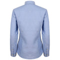 Blau - Back - Henbury Damen Modern Langarm Oxford Bluse