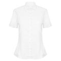 Weiß - Front - Henbury Damen Modern Kurzarm Oxford Bluse