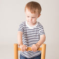 Weiß-Marineblau - Back - Larkwood Unisex Baby Kurzarm Streifen T-Shirt
