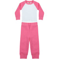 Pink-Weiß - Front - Larkwood Baby Unisex Pyjama Set