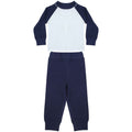 Marineblau-Weiß - Front - Larkwood Baby Unisex Pyjama Set