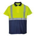 Gelb-Marineblau - Front - Portwest Herren Kurzarm 2 Ton Hi-Vis Polo Shirt