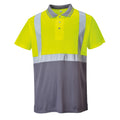 Gelb-Grau - Front - Portwest Herren Kurzarm 2 Ton Hi-Vis Polo Shirt