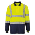Gelb-Marineblau - Front - Portwest Herren Hi-Vis 2-Ton Langarm Polo Shirt