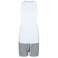 Weiß-Grau Meliert - Front - Towel City Damen Pyjama Tank Top und Shorts Set