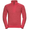 Rot Meliert - Front - Russell Herren HD 1-4 Zip Sweatshirt