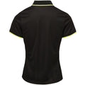 Schwarz-Lime - Back - Premier Damen Kontrast Cool-Karo Polo Shirt
