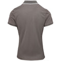 Dunkelgrau-Silber - Back - Premier Damen Kontrast Cool-Karo Polo Shirt