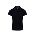 Schwarz-Violett - Front - Premier Damen Kontrast Cool-Karo Polo Shirt