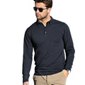 Marineblau - Back - Nimbus Herren Carlington Deluxe Langarm Polo Shirt