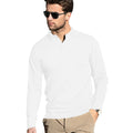 Weiß - Back - Nimbus Herren Carlington Deluxe Langarm Polo Shirt