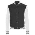 Schwarz-Weiß - Front - Build Your Brand Herren Sweat College Jacke