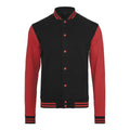 Schwarz-Rot - Front - Build Your Brand Herren Sweat College Jacke