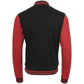 Schwarz-Rot - Back - Build Your Brand Herren Sweat College Jacke