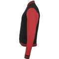 Schwarz-Rot - Side - Build Your Brand Herren Sweat College Jacke