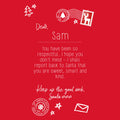 Rot - Side - Christmas Shop personalisierbares Kinder Letter To Santa Tee